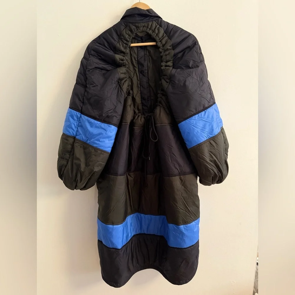 GANNI X66°NORTH Vatnajökull Quilted Black Green Open Back Puffer Coat Dress XS/S - Picture 12 of 12